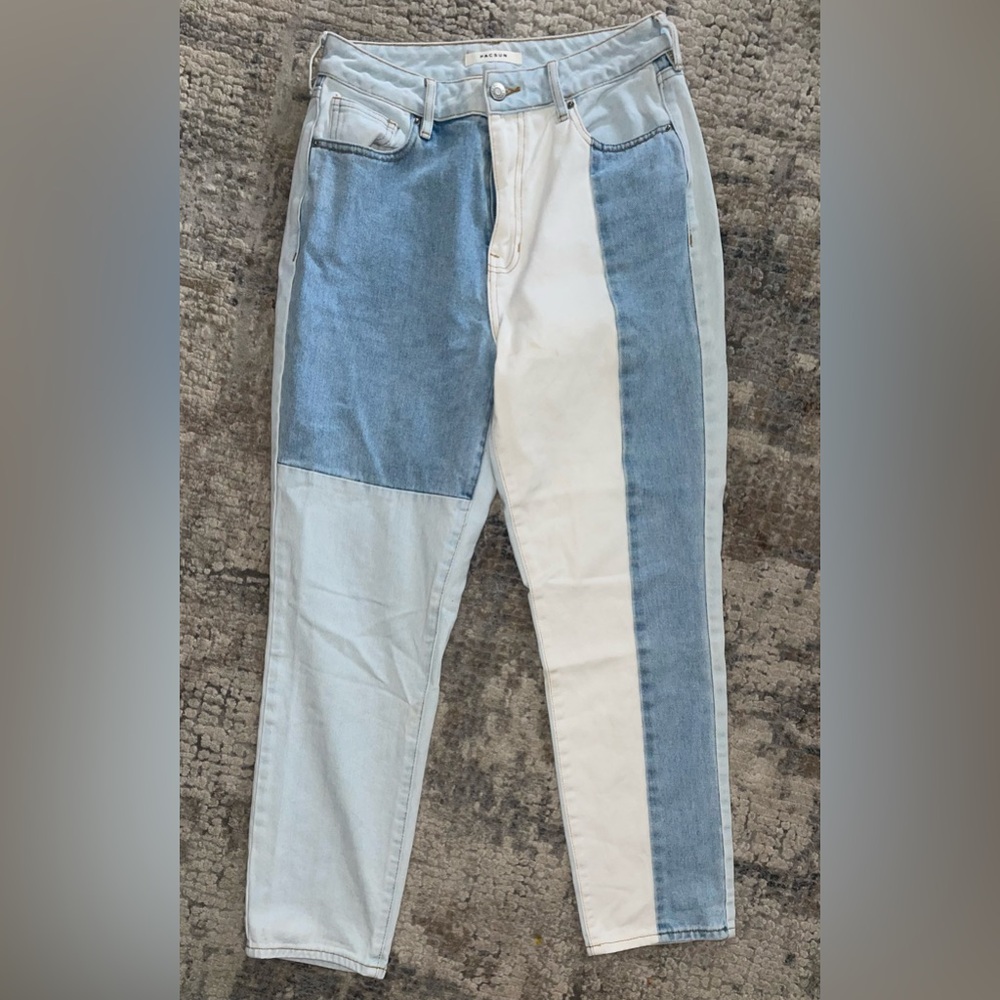 PacSun Blue and White Straight Leg Jeans
